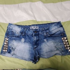 Studded lightening bolt shorts